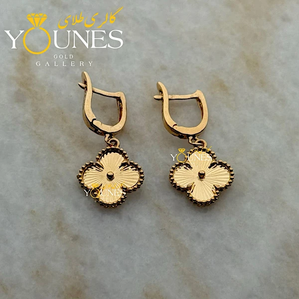 گوشواره طلا عصایی ونکلیف تراش دار